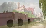 Shoreham Bridge, Shoreham village, Kent Signed Also signed and dated 1980 verso Watercolour 31 x 50cm by Cyril Cooke, 1980, Watercolour, sold Feb 2018
