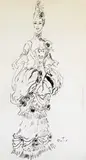 Portrait of a lady, possibly My Fair Lady Signed Grisaille washes 57 x 31cm by Cecil Beaton, photograph, sold Feb 2018