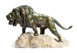 Standing on a rocky by Prosper Lecourtier, bronze, sold Jan 2018