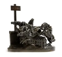 SIX TOURS' a 19th century bronze group, depicting a monkey steeplechase by Paul Gayrard, bronze, sold Jan 2018