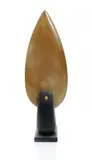 Blade, a Rajasthan Gesamile stone polished sculpture on black raku base, set on polished black slate base, incised Peter Hayes 2016 to base, blade 44.5cm by Peter Hayes, sculpture, offered Dec 2017