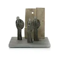 A stoneware sculpture on slate base by John Maltby, sculpture, sold Dec 2017