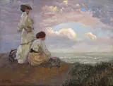 Gazing out to sea Signed and dated by Hans Hammer, 1907, Oil on canvas, offered Nov 2017