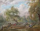 Riverside Garden Signed Oil on canvas 51 x 64cm Provenance: Lots 1-11 The Property of a Lady of Title by Philip Connard, Oil on canvas, sold Nov 2017