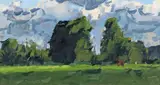 Dartmouth landscape Signed with initials Oil on board 14 x 16cm Provenance: A card and receipt from the artist Lots 12-52 A Deceased Estate ++Good condition - by Julian Bailey, Oil on board, sold Nov 2017