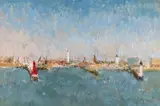 Calais, 1977 Signed with initials Oil on canvasboard 19 x 29cm Provenance: Michael Parkin Fine Art Ltd., London, 14th February 1978, No by Ann Shrager, Oil on canvasboard, sold Nov 2017