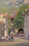 Via del Campuccio by Nicolo D'ardia Caracciolo, oil on board, sold Nov 2017