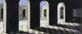 Arched Courtyard I Tempera on board 13.5 x 31.5cm Provenance: The Fine Art Society, London, March 1996, No by Harriet Mena-Hill, Tempera on board, sold Nov 2017
