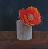 Single poppy in a vase Signed and dated 2010 verso Oil by Maryam Amoy, 2010, Oil on canvas laid on panel, sold Nov 2017