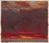 At Sea - Dusk XVI Signed with initials Oil on paper by Michael Fairclough, Oil on paper on panel, sold Nov 2017