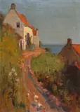 Ducks on a coastal path Signed indistinctly by Mark Senior, Oil on canvas, sold Nov 2017