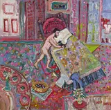 Bed time Signed Oil on canvas 80 x 80cm Provenance: Fred Yates Studio Sale, Paris, 1st November 2014 Lots 214-231 The Property of a lady ++Good condition by Fred Yates, Oil on canvas, sold Nov 2017