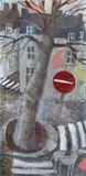 Dog crossing Oil over pencil on board 30 x 15cm Provenance: Lots 214-231 The Property of a lady ++Both good condition - by Tessa Newcomb, Oil over pencil on board, offered Nov 2017