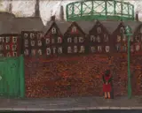 Down by the gasworks Signed by Gary Bunt, 2008, Oil on canvas, sold Nov 2017