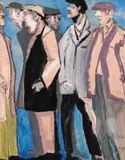 Talking to the boss by John Thompson, Mixed media, sold Nov 2017