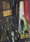 Street scene, Group Series 2932 Signed Mixed media 74 x 54cm Provenance: The Catto Gallery, London, No by John Thompson, Mixed media, sold Nov 2017