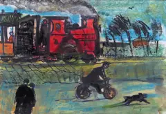 The race Signed, also signed with initials Mixed media 29 x 41cm Provenance: The Catto Gallery, London Lots 214-231 The Property of a lady ++Good condition by John Thompson, Mixed media, offered Nov 2017