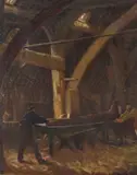 The Old Sawmill Signed by Lewis George Fry, Oil on canvas, sold Nov 2017