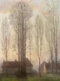The Old Rookery Signed Oil on board 38 x 28cm ++One or two spots of lifting paint, one or two spots of paint loss and visible retouching by George D. MacDougald, Oil on board, sold Nov 2017