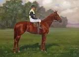 The Boss with the jockey F by Clarence Hailey, 1914, Oil on canvas, sold Nov 2017
