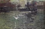 Mouth of the Kelvin Signed and dated '97, also with dedication to My esteemed friend by James Kay, Oil on canvas, sold Nov 2017