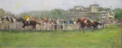 Courses à Chantilly Signed Oil by Gabriel Spat, Oil on panel, sold Nov 2017