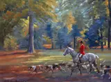 First morning out Signed Oil on canvas board 33 x 43cm ++Good condition by Neil Cawthorne, Oil on canvas board, sold Nov 2017