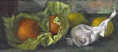 Still life of lemons and oranges Signed with initials and dated 46 by Leonard Appelbee, Oil on canvasboard, sold Nov 2017