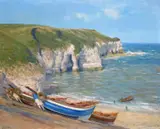 Boats at North Landing, Flamborough Signed Oil on board 60 x 74cm ++Good condition - by Walter Goodin, Oil on board, sold Nov 2017