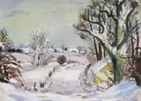 Winter landscape Signed Oil on canvas 30 x 40cm ++Good condition - by Rowland Suddaby, Oil on canvas, offered Nov 2017