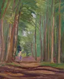Figures in a wood Signed Oil on canvas 56 x 46cm ++A few flecks of paint loss to margins otherwise good condition - by Ethelbert White, Oil on canvas, sold Nov 2017