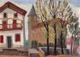 An autumn town scene Signed Oil by Victor Tardieu, oil, sold Nov 2017