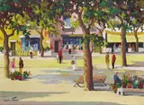 Cannes Signed, also titled verso Oil on canvas 43 x 59cm ++Unlined, some surface dirt and bloom, some light discolouration in lines of craqulure by Cecil D'Oyly John, Oil on canvas, sold Nov 2017