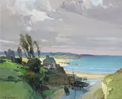 Dans La Baie de Lermot (Près St by Georges Robin, Oil on canvas, sold Nov 2017