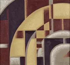 Abstract composition Signed by Arthur Hilton, Oil on canvasboard, sold Nov 2017