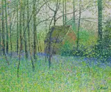 View to bothy, bluebell woods Signed Oil on canvas 76 x 92cm Provenance: Inscribed verso Cerney House and Ashey House Gallery on labels verso ++Good condition by Charles Neal, Oil on canvas, sold Nov 2017