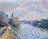 Les Bateaux sur la Rivière Signed Oil on canvas 46 x 55cm Provenance: Galerie Spilliaert, Lille 1985 Woolley & Wallis, 7/12/11, Lot 408 ++Good condition by Jean d'Hondt, Oil on canvas, sold Nov 2017