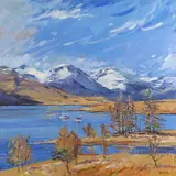 Early snows Loch Arklet Signed Oil on canvas 92 x 92cm Provenance: Thompson Gallery, London ++Good condition by Robert Kelsey, Oil on canvas, sold Nov 2017