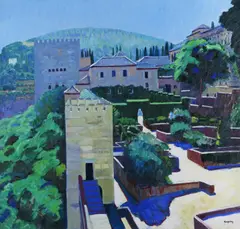 Plaza de los Aljibes Signed Oil on canvas 86 x 91cm Provenance: Eton Contemporary Fine Art, Eton ++Good condition by John Kingsley, Oil on canvas, sold Nov 2017