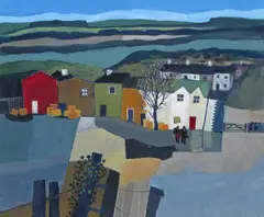 Avebury; In the Breacon Beacons Two, both signed Both mixed media 31 x 41cm and 30 x 37cm ++Both good condition by Ray Evans, mixed media, sold Nov 2017