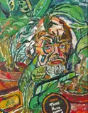 Self portrait with a Three Nuns tin Signed and dated 1975 by John Bratby, 1975, Oil on canvas, sold Nov 2017