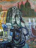Gritti Palace by John Bratby, Oil on canvas, unframed, sold Nov 2017