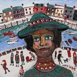 Martha's Sunday Best Signed Oil on canvas 50 x 50cm ++Good condition - by Fred Yates, Oil on canvas, sold Nov 2017