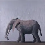 Elephantus V Signed, also signed and titled on stretcher verso Oil on canvas, unframed 60 x 60cm Provenance: Cross Gallery, Dublin ++Good condition by John Boyd, Oil on canvas, unframed, sold Nov 2017