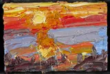 Afterglow over Sheppey from Whitstable by George Rowlett, 2000, oil on board, sold Nov 2017