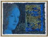 Venice, Night fragment Signed Acrylic and collage with gold leaf and wax 12 x 16.5cm Provenance: Thackeray Gallery, London, 30/5/2002 ++Good condition by Victoria Crowe, Acrylic and collage with gold leaf and wax, sold Nov 2017