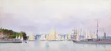 A Regatta off the Isle of Wight Signed and dated 1912 Watercolour over by Louis Neville, 1912, Watercolour over pencil, sold Nov 2017