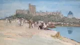 Evening at Windsor Signed, also inscribed Windsor and dated 9 July 1941 Pen by James McBey, Pen, ink and watercolour on buff paper, sold Nov 2017