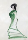 Study of the actress Pastora Imperio Stamped signature Watercolour with by Edward Burra, Watercolour with pencil, sold Nov 2017