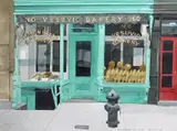 Vesuvio Bakery Shop by Ian Sidaway, 1988, Watercolour over pencil, sold Nov 2017